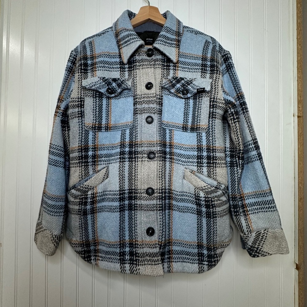 Women's Prana Lower Falls Flannel Jacket in the Big Sky Blue Size M - Picture 9 of 16